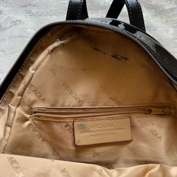 Arcadia Black Patent Mini Back Pack READ DESCRIPTION - Picture 12 of 14